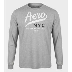 Aeropostale Tee Shirt Mens XL Gray Aero NYC Logo Graphic Preppy Collegiate Top